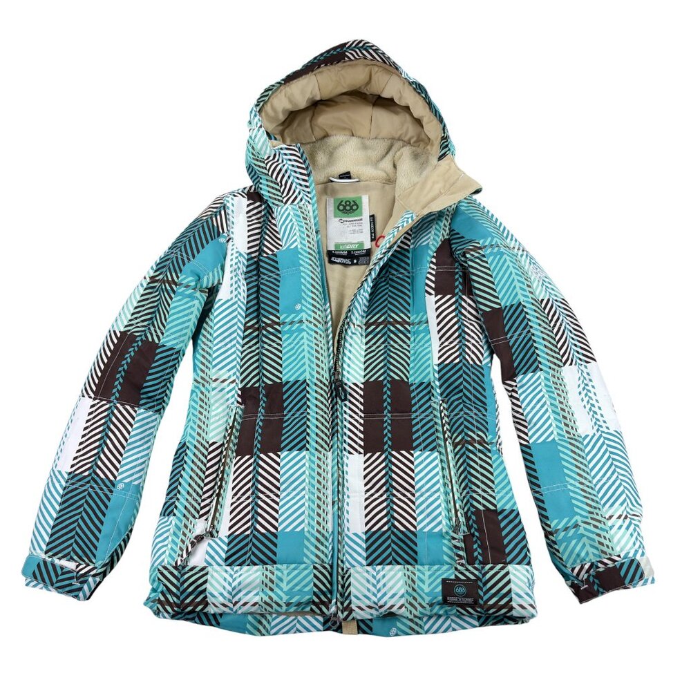686 Women's Turquoise Plaid Ski Jacket